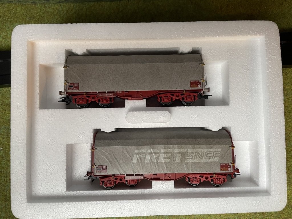 Märklin 47209 Set wagens - 2 huifwagens., Wisselstroom, Treinset, Ophalen of Verzenden, Zo goed als nieuw