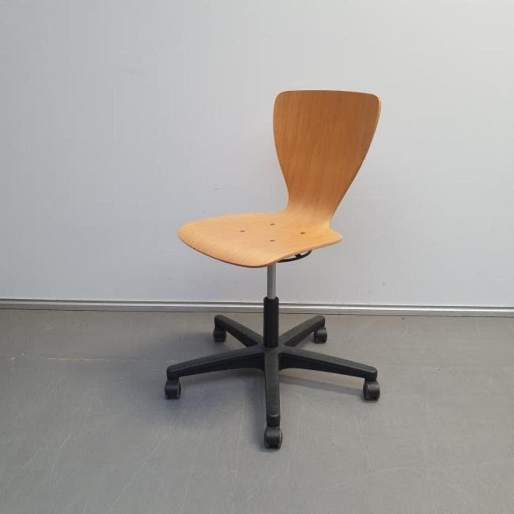 GROTE PARTIJ 100 stuks werkstoelen houten verrijdbare stoel, Ophalen, Gebruikt, Bruin
