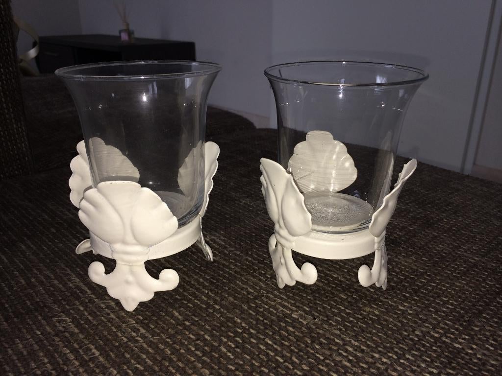 Waxinelicht houder 2 Stuks, Ophalen, Zo goed als nieuw, Overige materialen, Minder dan 25 cm