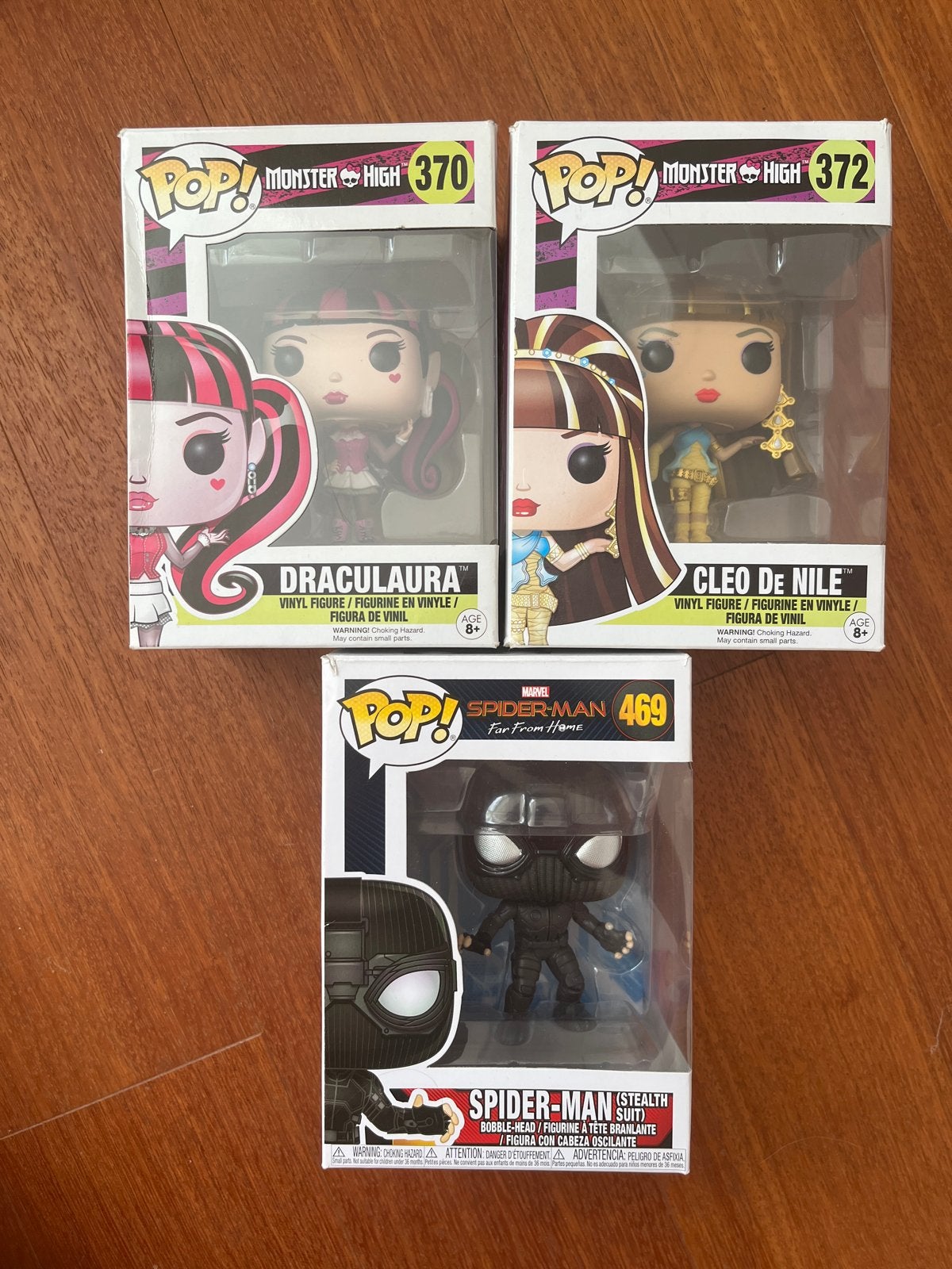 Funko Pop! Monster High Draculaura, Cleo De Nile & Spider-Ma, Verzamelen, Poppetjes en Figuurtjes, Ophalen of Verzenden, Gebruikt
