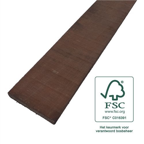 FSC 100% Plank Azobe fijnbezaagd 20 x 150 x 4000 mm