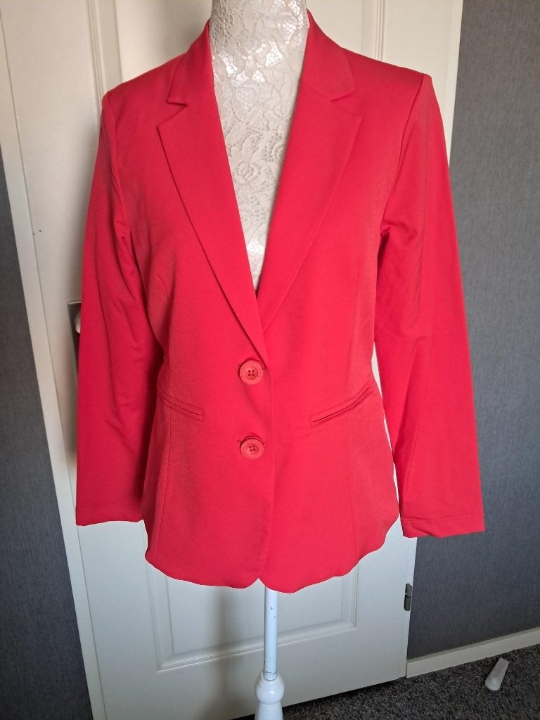 Jasje Blazer  &CO woman (Travel ) Maat : L Kleur : Rood, Maat 42/44 (L), &Co Woman, Nieuw, Ophalen of Verzenden