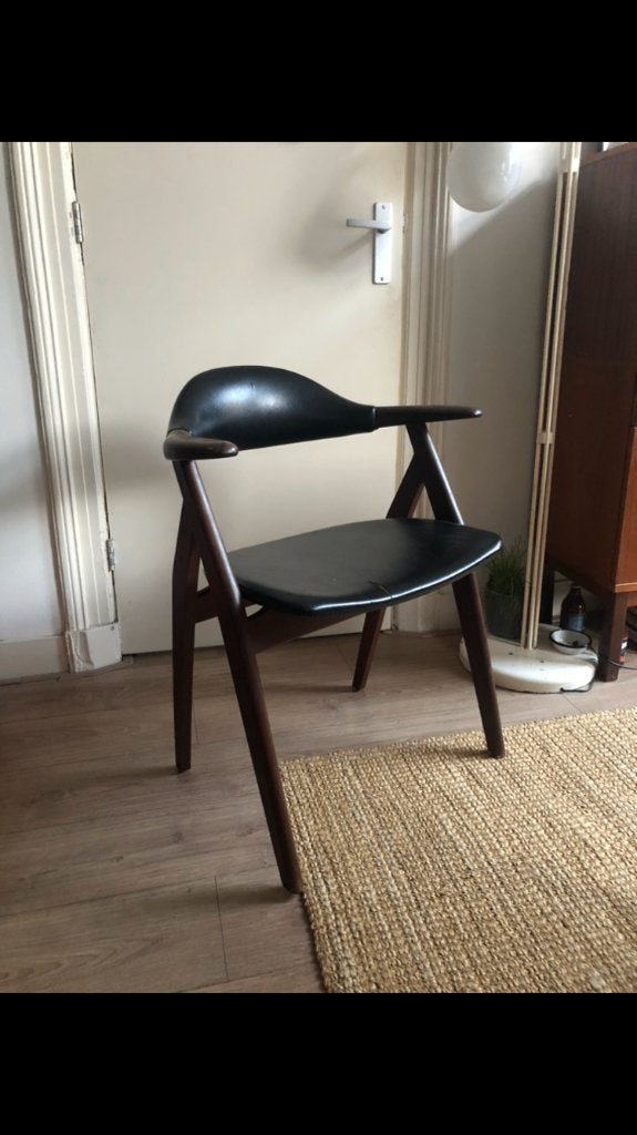 Vintage Tijsseling cowhorn stoel, Gebruikt, Zwart, Vintage, Eén