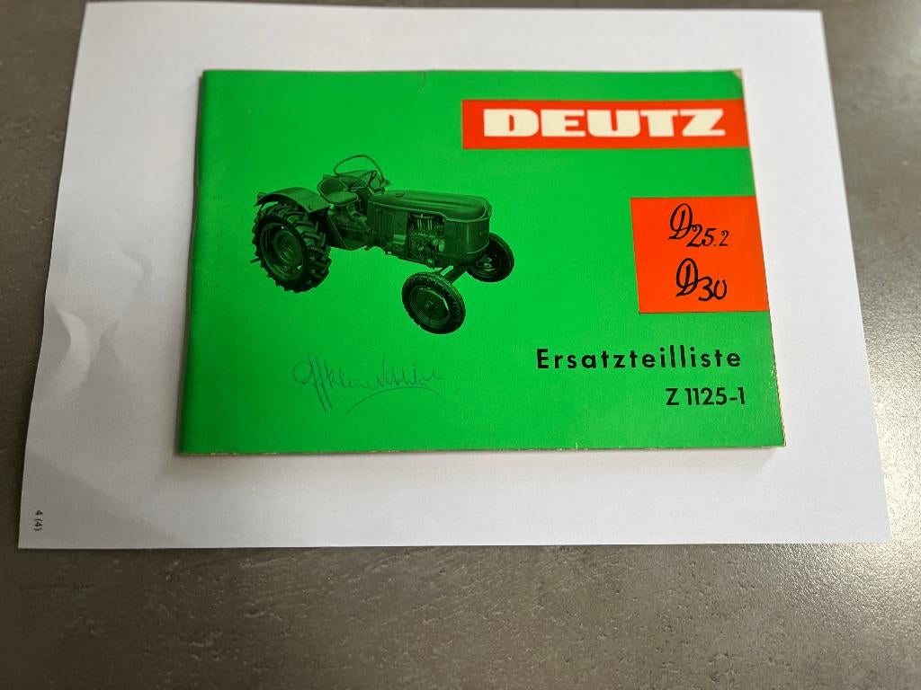 Deutz Ersatzteilliste D25.2 en D30, Verzenden, Gelezen, Onbekend