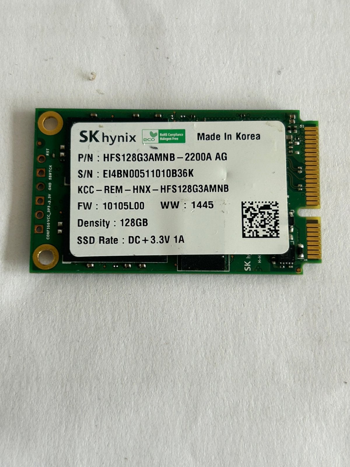 Skhynix 128 GB Msata SSD, Computers en Software, Ophalen of Verzenden, Zo goed als nieuw, Laptop