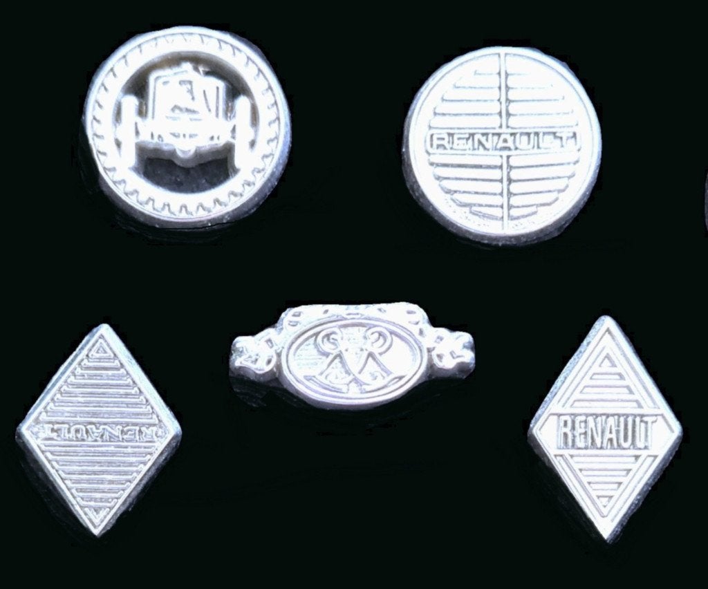 Renault logo set pins- 5 stuks- zilverkleurig, Verzenden, Nieuw, Transport, Speldje of Pin