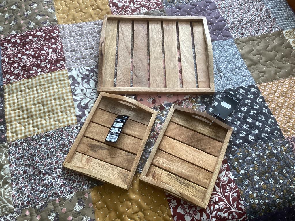 Drie leuke decoratie dienbladen, Huis en Inrichting, Ophalen, Nieuw, Rond, Hout