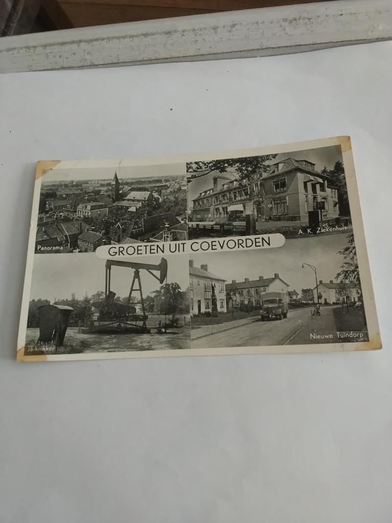 GROETEN UIT  COEVORDEN. 4 afbeeldingen, Verzamelen, Ansichtkaarten | Nederland, Ophalen of Verzenden, 1960 tot 1980
