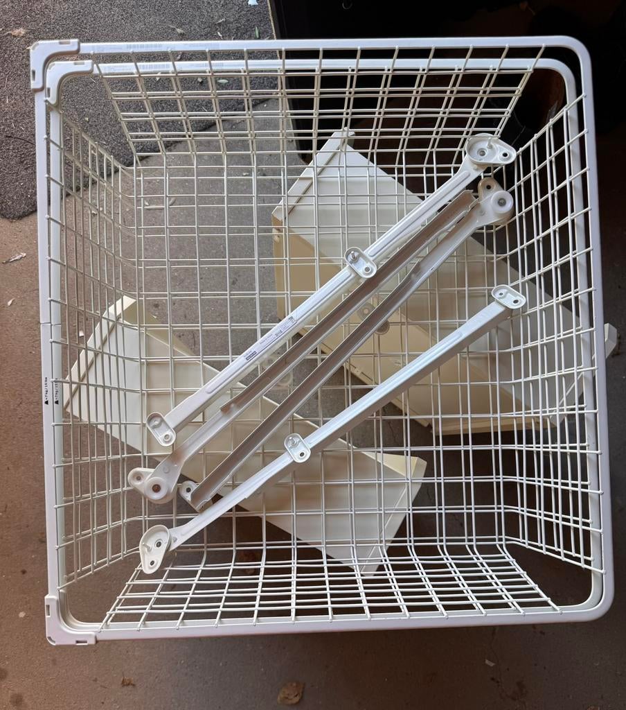 TE KOOP: 2x IKEA HJALPA HJÄLPA manden + railsen, Ophalen, Zo goed als nieuw