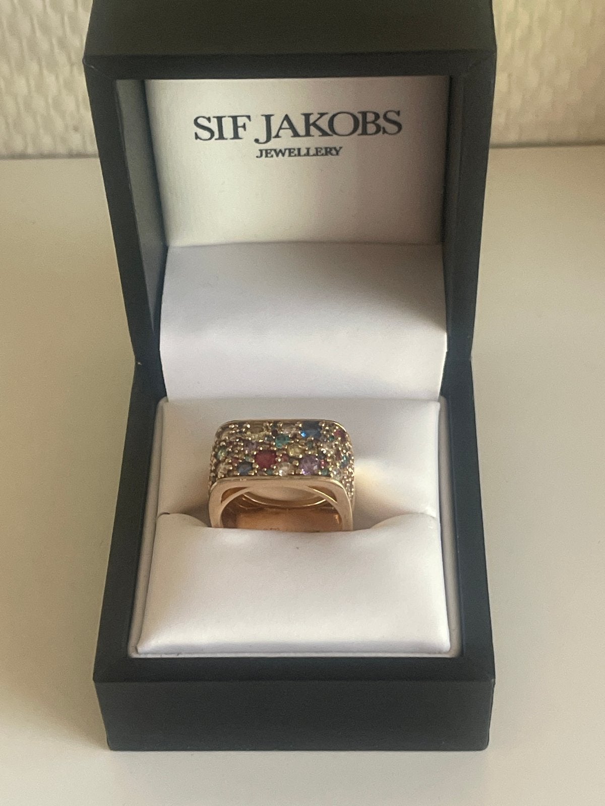 Sif Jakobs Novara Quadrato Color Ring - Maat 58, Met kristal, 18 tot 19, Ophalen of Verzenden, Zo goed als nieuw