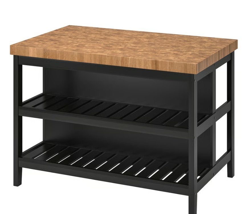 Ikea Vadholma Keukeneiland met bar - Zo goed als nieuw, Ophalen, 100 tot 150 cm, Zwart, Zo goed als nieuw