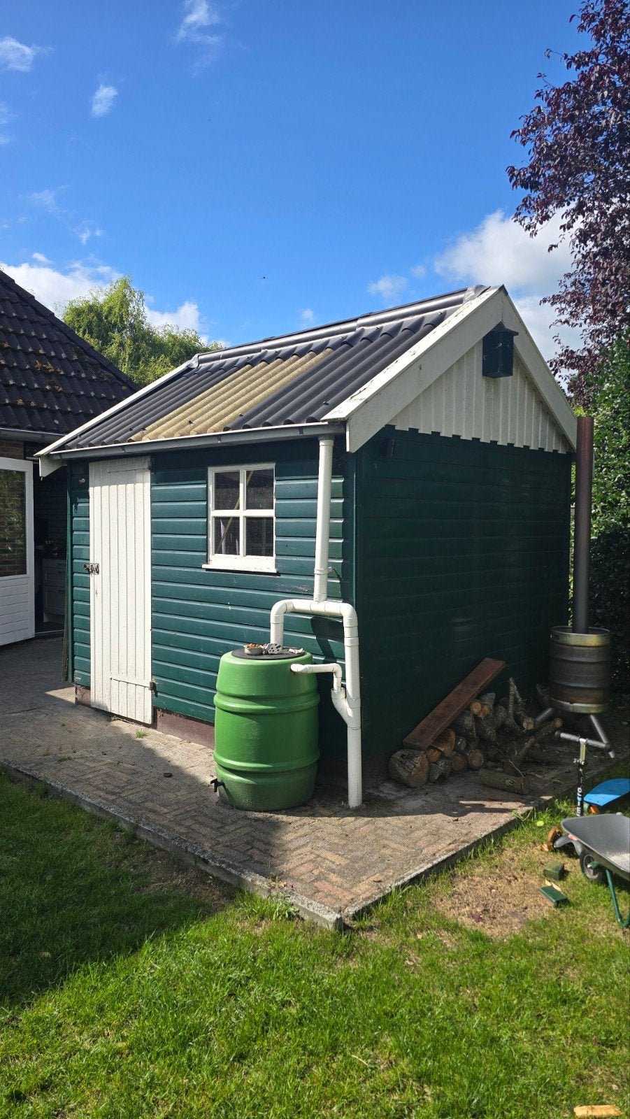 Houten schuur, Ophalen, Gebruikt, Hout, Fietsenberging