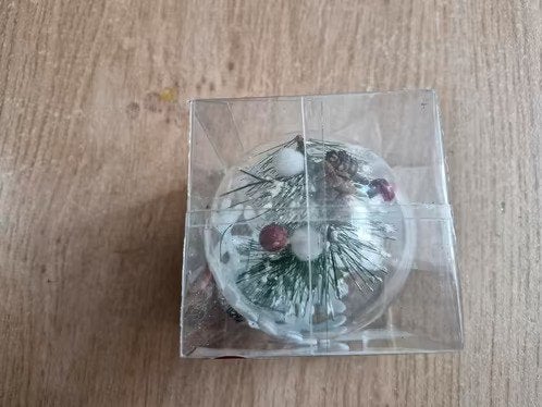 Doorzichtige kerstbal met sneeuwvlokken h, Evora, Onbekend, Nieuw, Ophalen of Verzenden