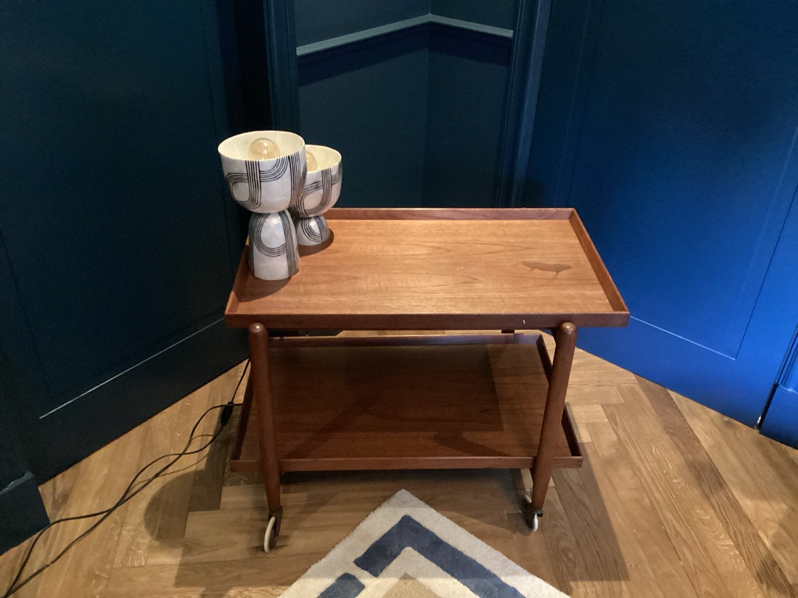 Vintage Teak Serveerwagen / Trolley - Mid-Century Design, Ophalen