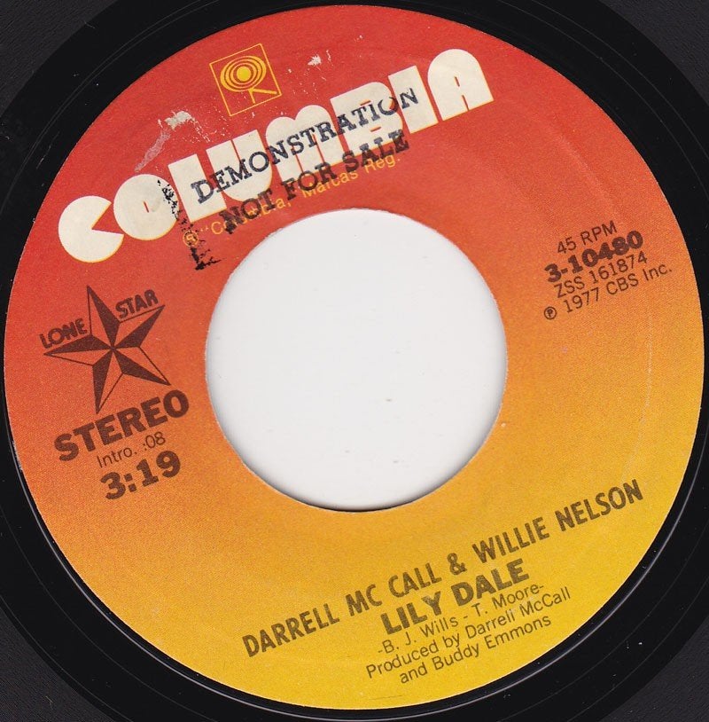 Darrell McCall & Willie Nelson - Lily Dale 7", Ophalen of Verzenden, Zo goed als nieuw, 7 inch, Country en Western