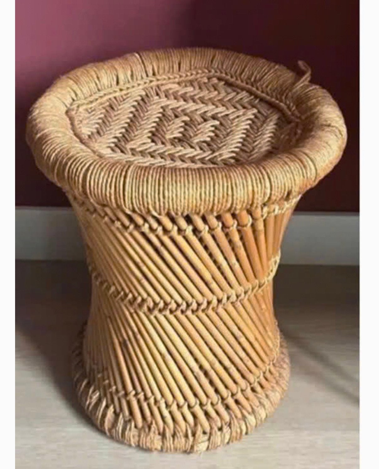 Leuk rotan krukje of bijzettafeltje, Huis en Inrichting, Ophalen of Verzenden, Zo goed als nieuw, Overige materialen