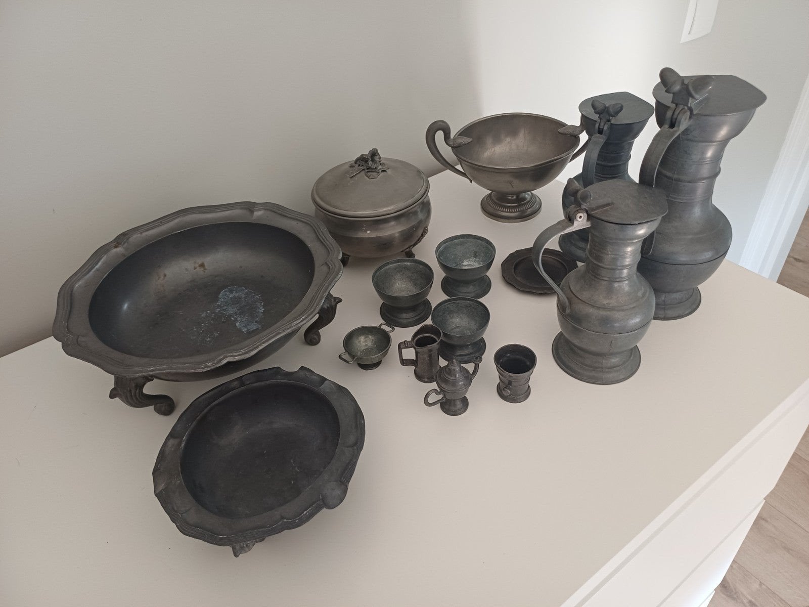Collectie tinnen voorwerpen, Antiek en Kunst, Antiek | Tin, Ophalen