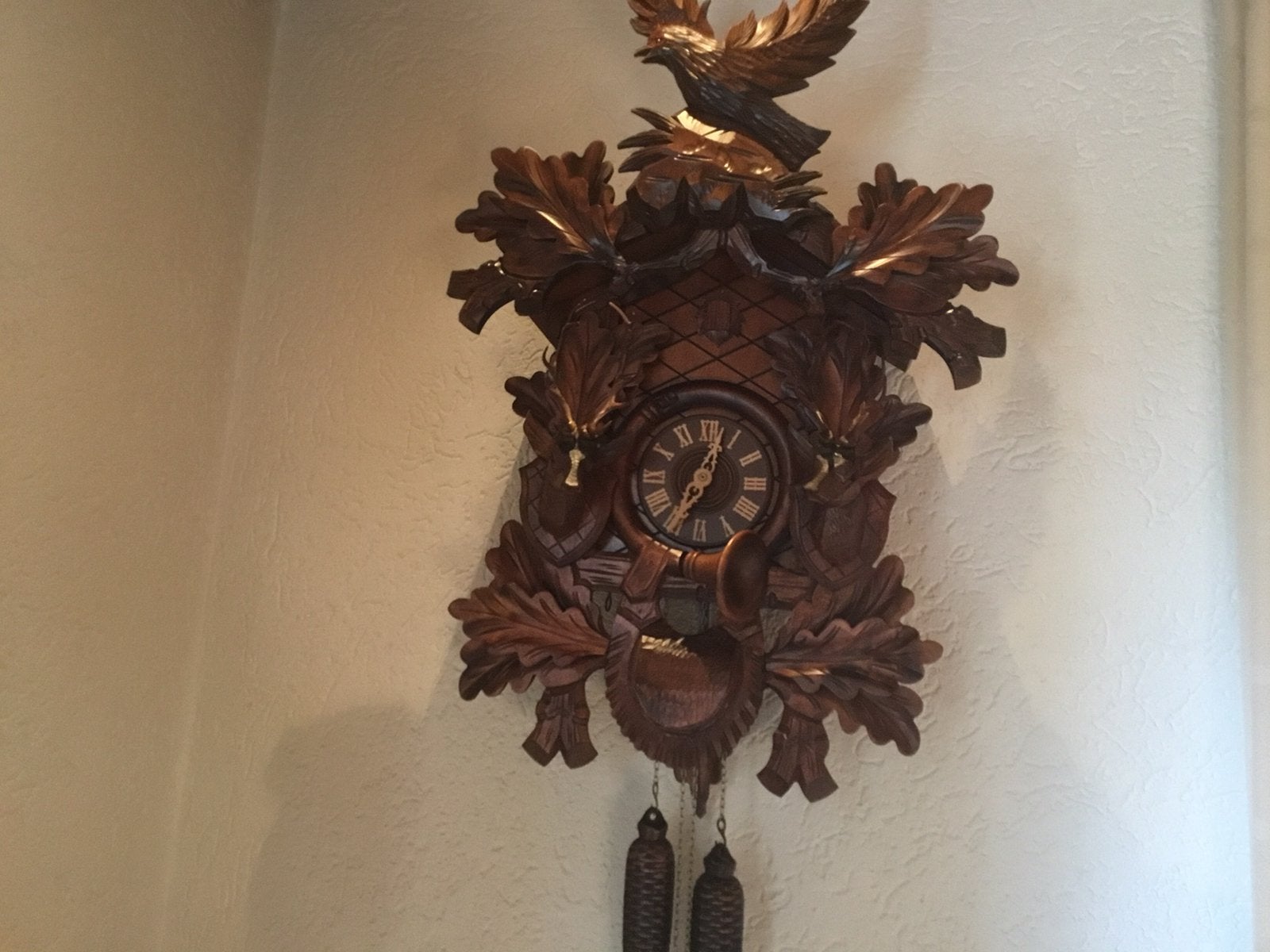 Koekoeksklok, Ophalen, Zo goed als nieuw, Bruin, Wandklok