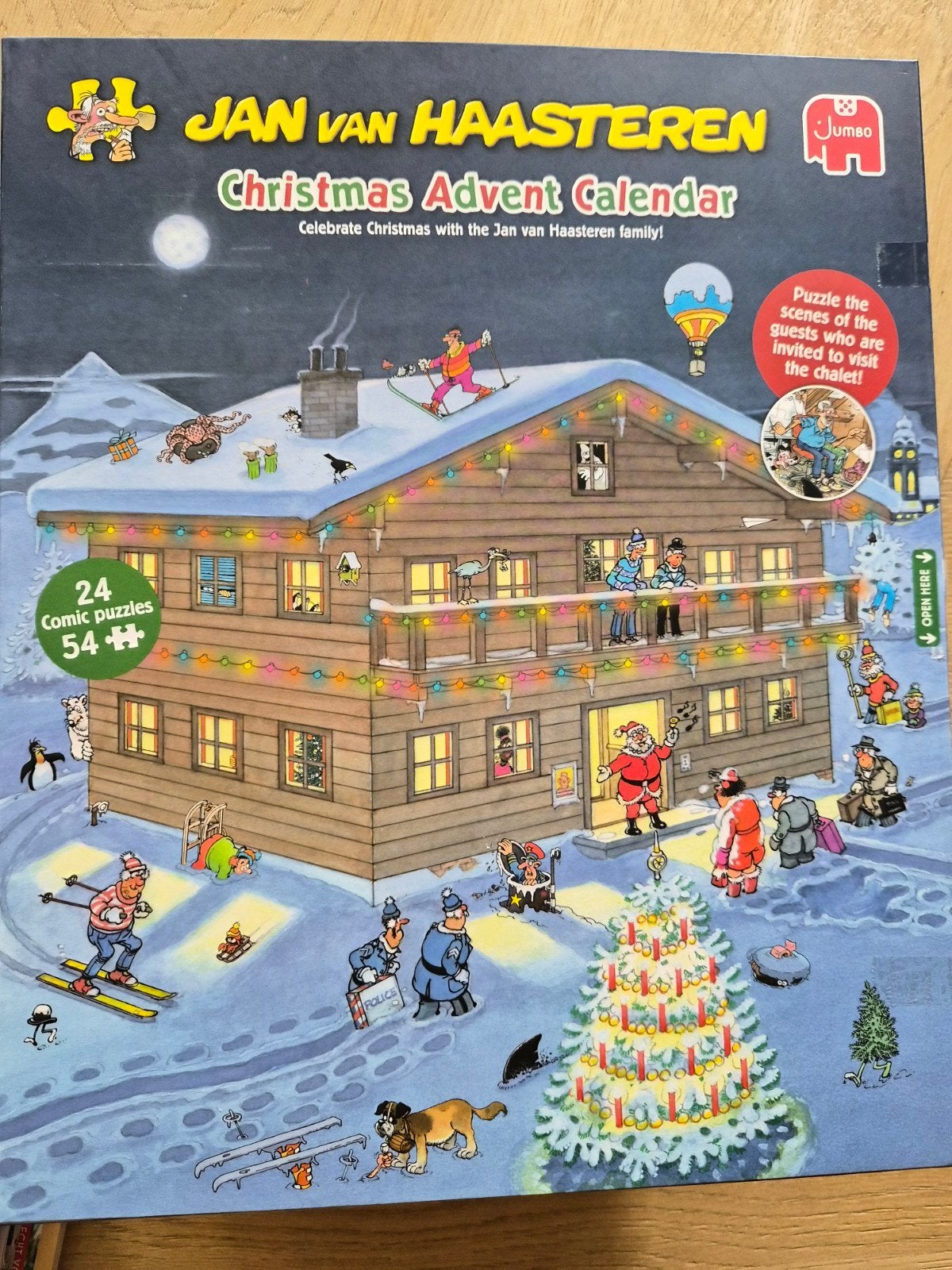Jan van Haasteren Kerst Advent Kalender Puzzel 24x54 stukjes, Ophalen of Verzenden, Zo goed als nieuw