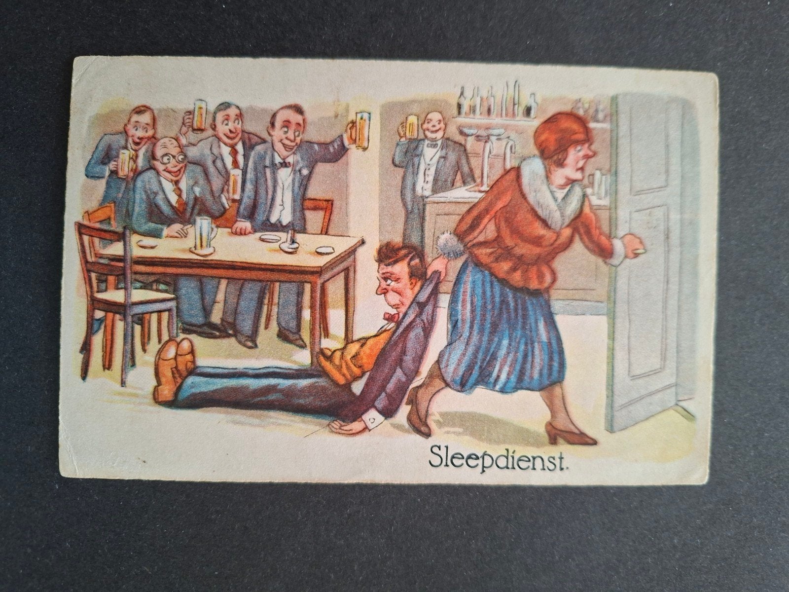 Fantasie humor,.Sleepdienst, Verzenden, 1920 tot 1940, Gelopen, Overige thema's