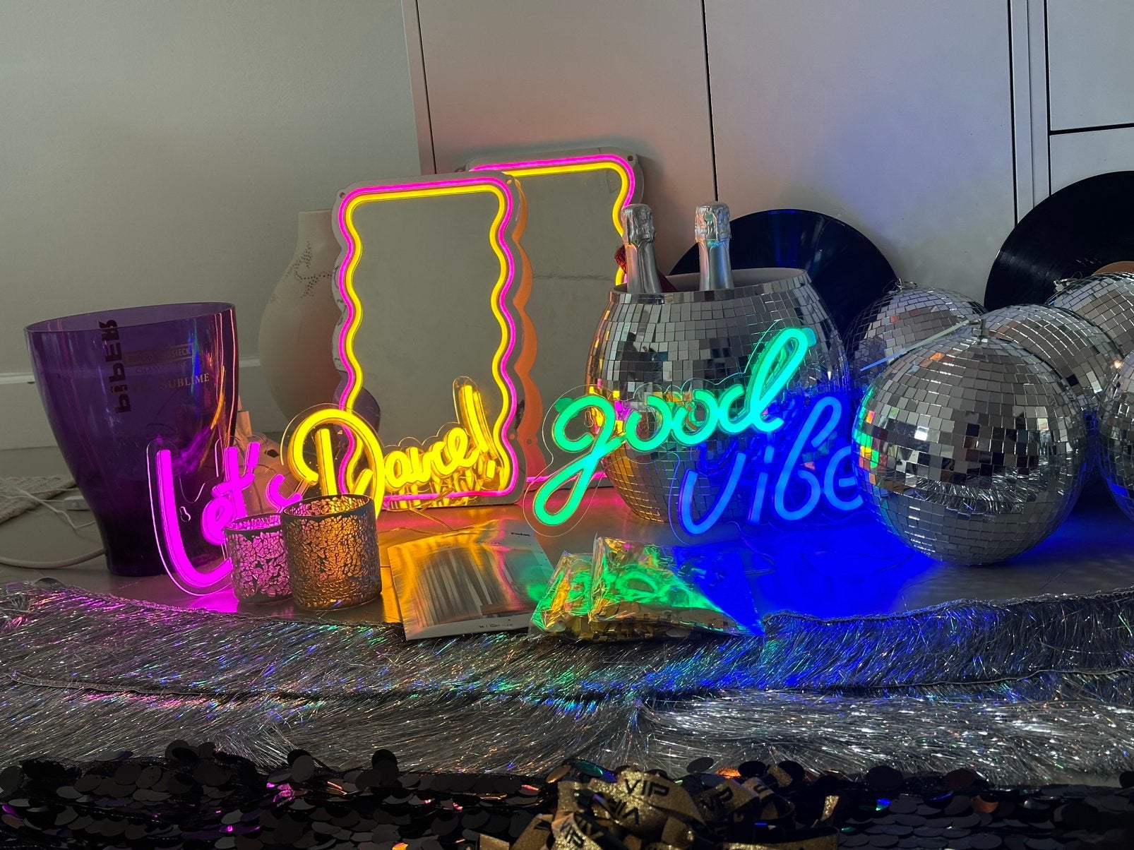 Disco decoratie voor disco jaren 70/80 feest, Ophalen, Zo goed als nieuw, Versiering