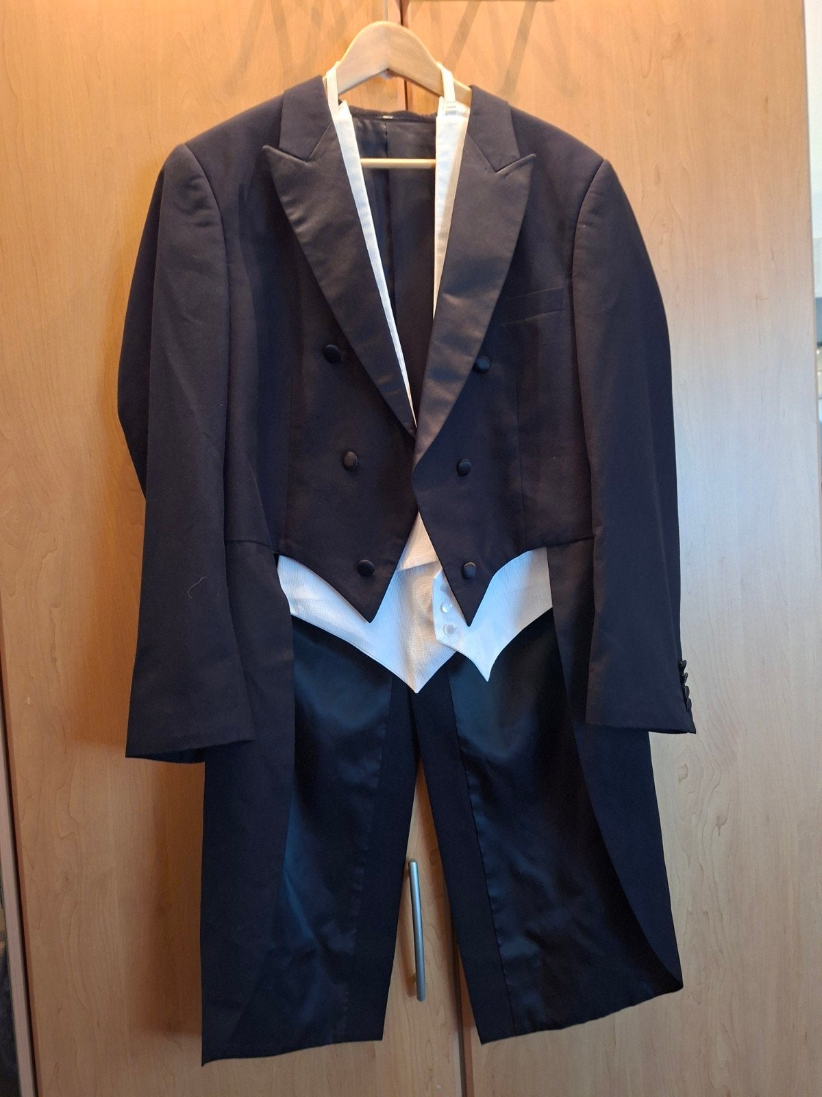 Jaquet met wit vest, Ophalen of Verzenden, Zo goed als nieuw, Maat 52/54 (L), Wit
