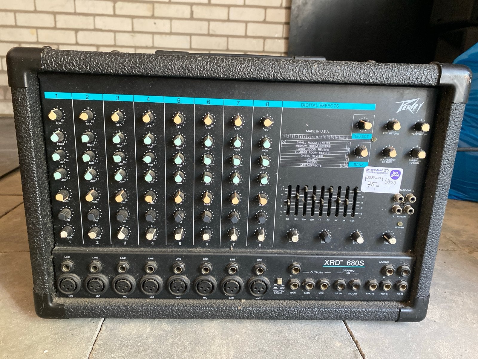 Peavey XRDTM 680S Powermixer - Gebruikt, Ophalen, Gebruikt, 5 tot 10 kanalen, Microfooningang