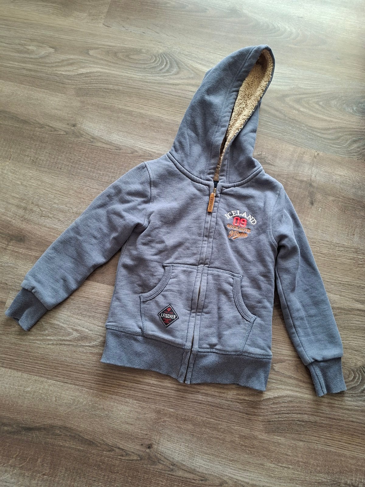 Jake Fischer Hoodie - Grijs met teddy voering, Gebruikt, Jongen of Meisje, Trui of Vest, Ophalen of Verzenden