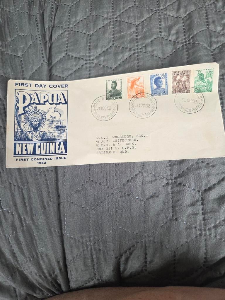 Papua Nieuw-Guinea First Day Cover 1952, Postzegels en Munten, Postzegels | Eerstedagenveloppen, Ophalen of Verzenden, Onbeschreven