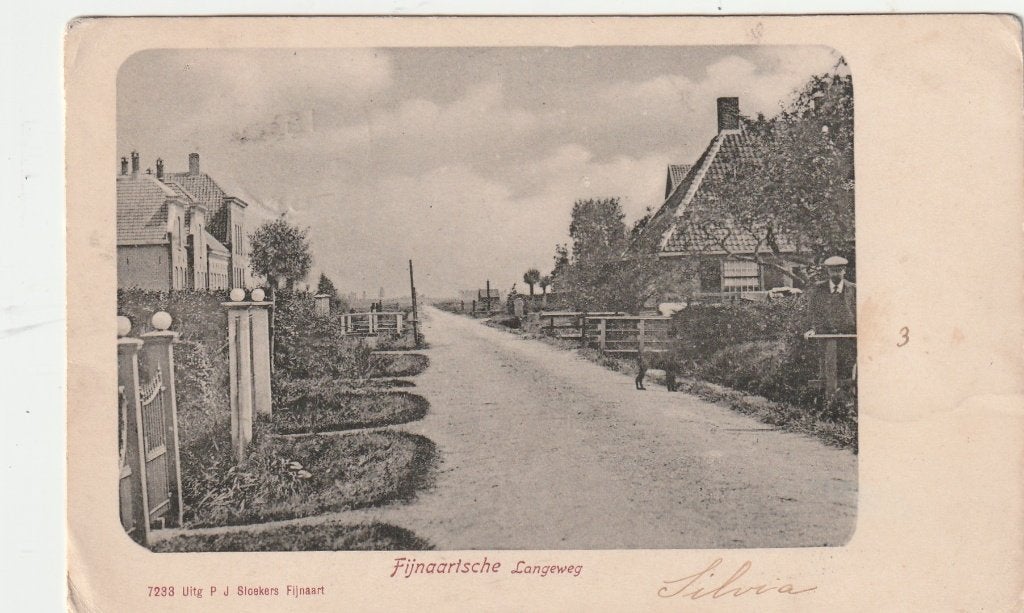 Fijnaart (N.Br.) - Fijnaartsche Langeweg, ca. 1903., Verzenden, Voor 1920, Gelopen, Noord-Brabant