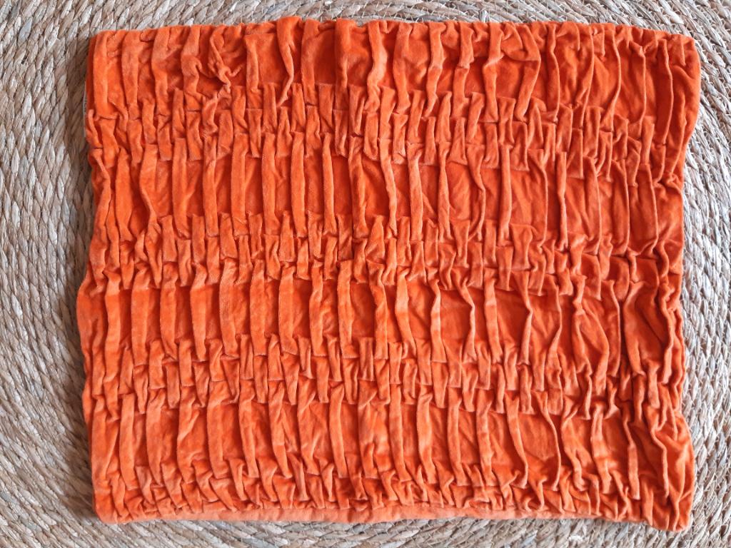 Retro oranje kussenhoes Hinck design, Ophalen of Verzenden, Zo goed als nieuw, Oranje, Vierkant