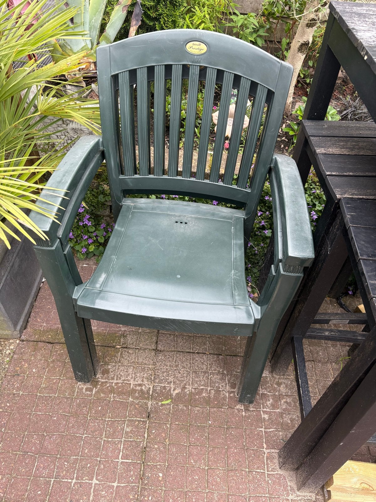 2x Hartman Prestige Selection tuinstoel, donkergroen, Tuin en Terras, Ophalen, Gebruikt, Kunststof
