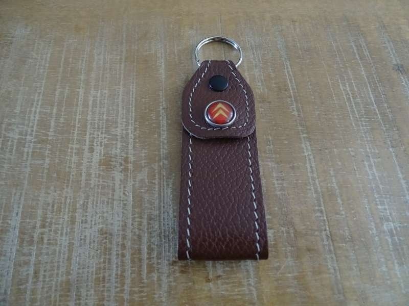 Citroen Sleutelhanger Lederlook - Merk Logo Sleutelhanger, Verzenden, Gebruikt, Auto's