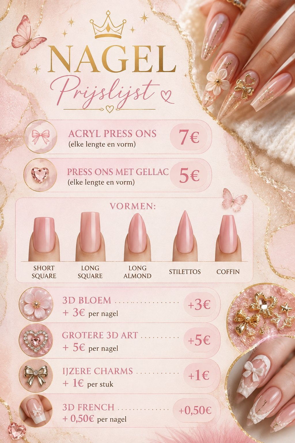Custom op maat gemaakte nepnagel, Overige kleuren, Nieuw, Ophalen of Verzenden, Handen en Nagels