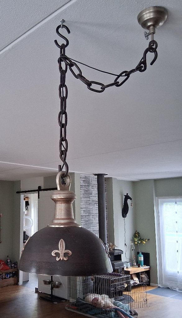 Hanglamp industrieel, Ophalen, E27 (groot), Zo goed als nieuw, Metaal