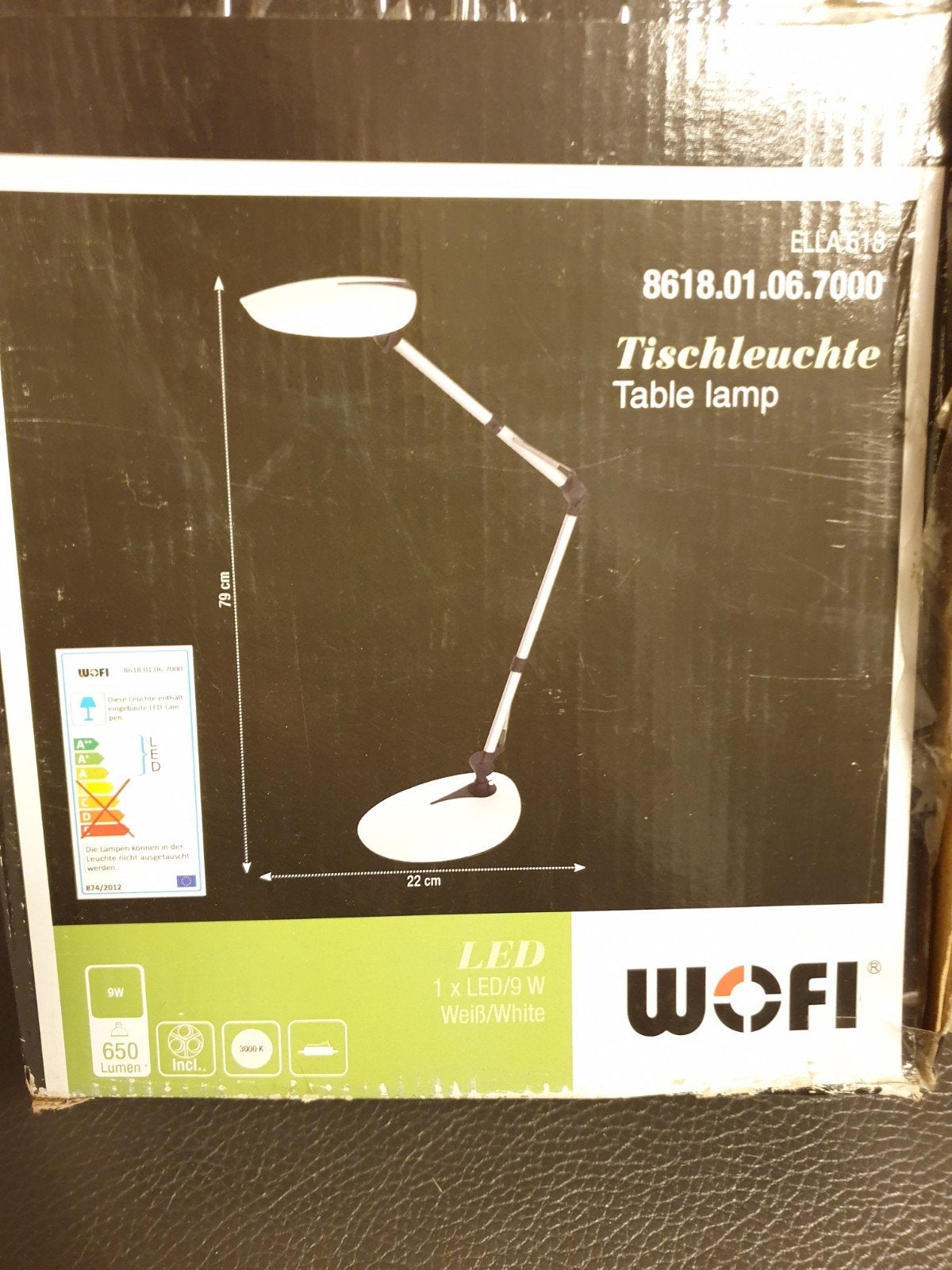 Wofi LED Tafellamp - Wit/Zwart - Nieuw in doos, Bureaulamp, Overige merken, Nieuw, Ophalen of Verzenden