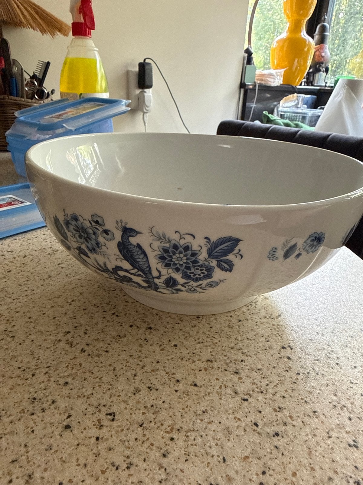 Grote Royal Schwabap kom met Delfts blauw decor, Ophalen of Verzenden