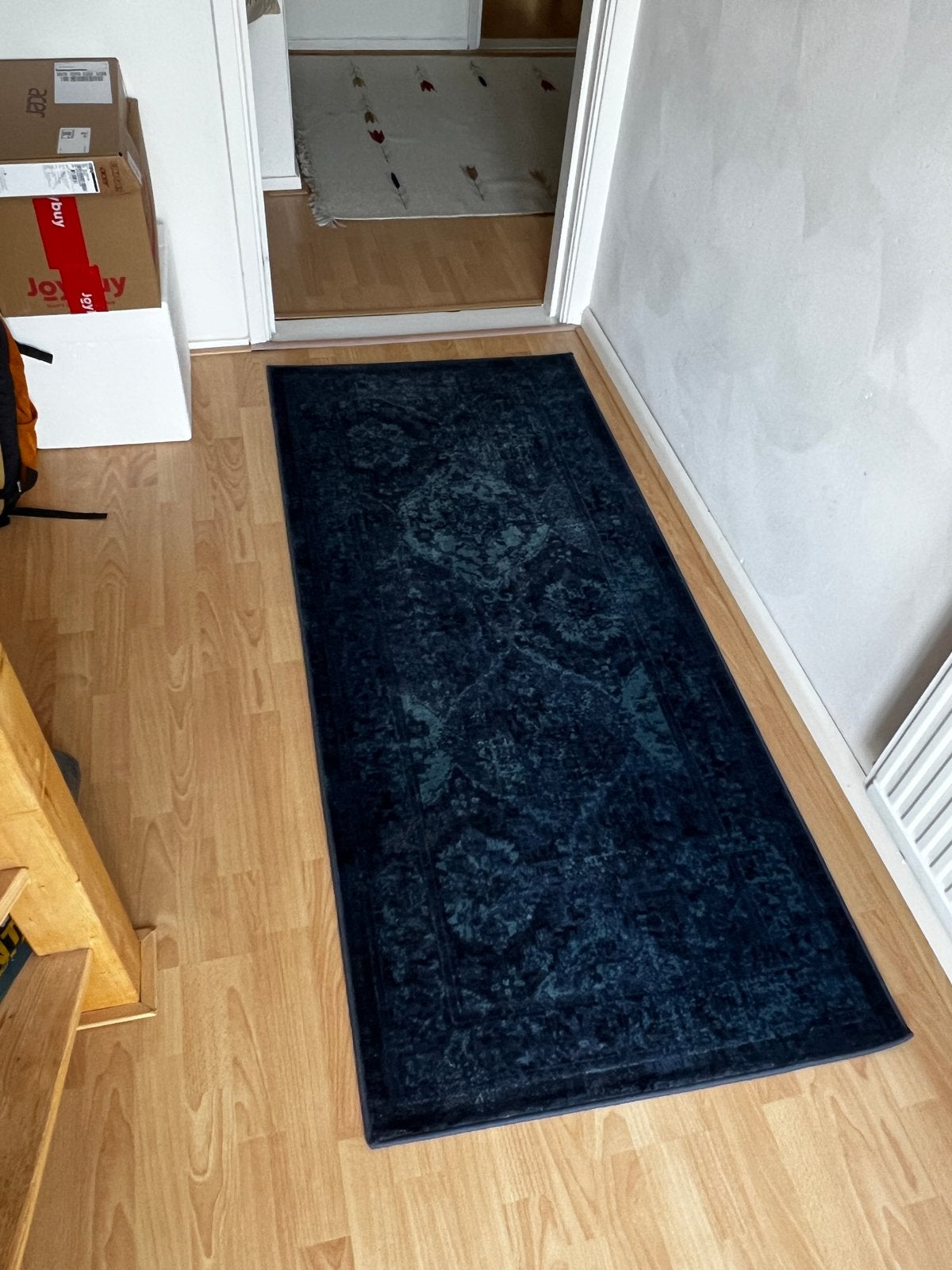 IKEA Vonsbäk vloerkleed laagpolig 80x180cm, Ophalen, Blauw, 50 tot 100 cm, Zo goed als nieuw
