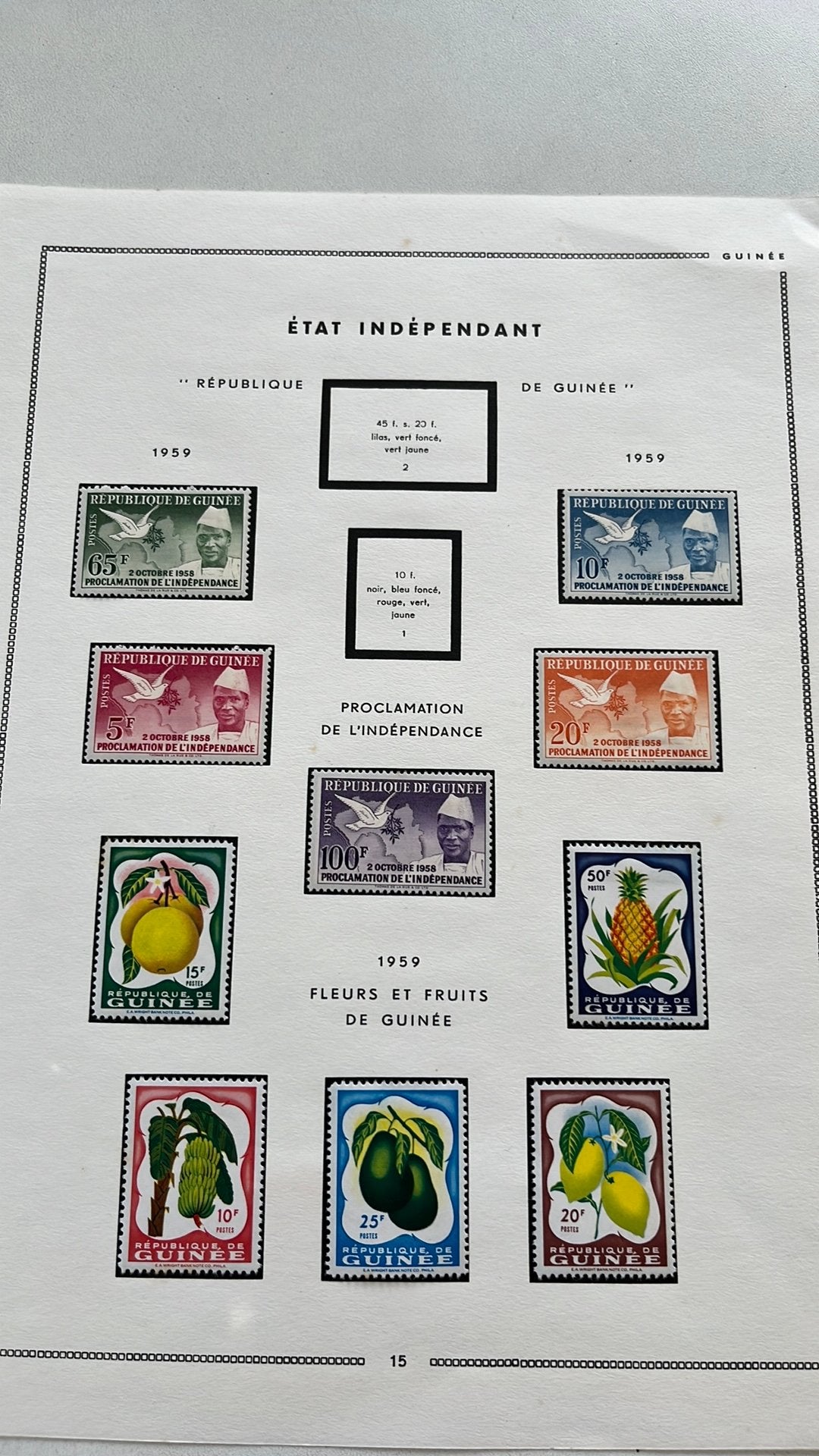 Guinee 1959 en 1960, Postzegels en Munten, Ophalen of Verzenden, Buitenland