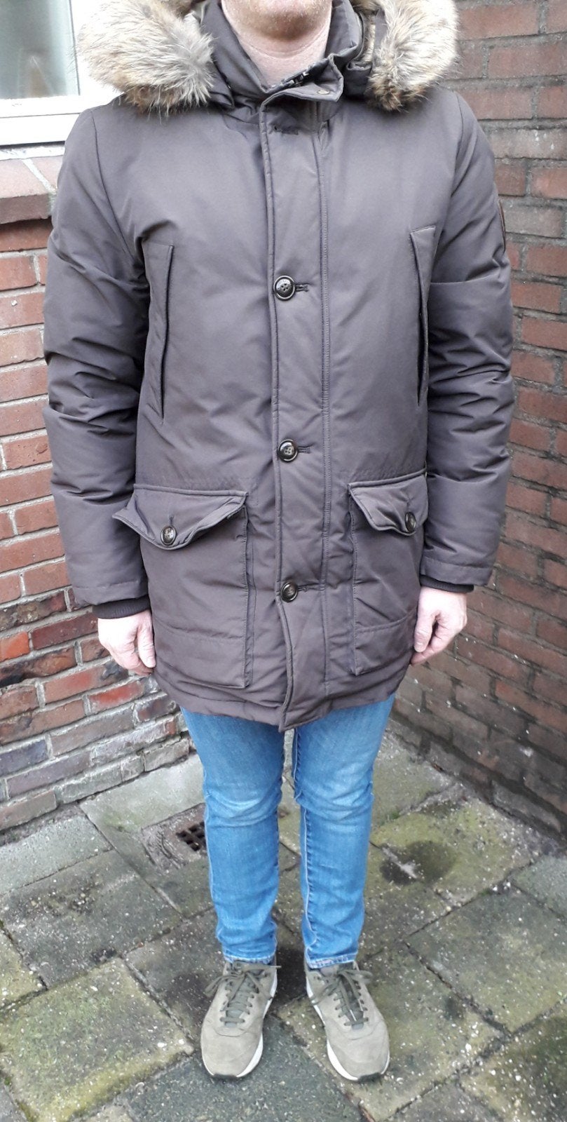 Tommy Hilfiger parka winterjas M origineel en nette staat!, Bruin, Maat 48/50 (M), Tommy Hilfiger, Ophalen of Verzenden