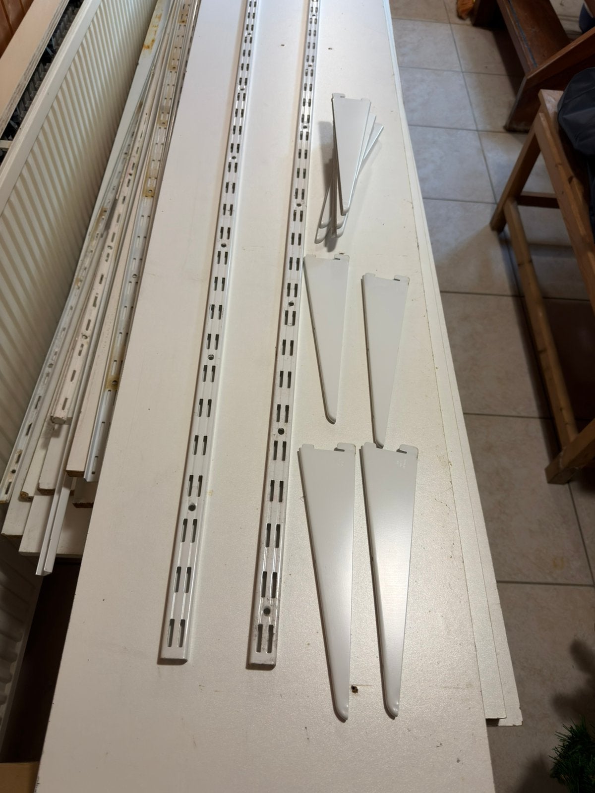 15 x legplanken met muurbevestiging, Doe-het-zelf en Verbouw, Platen en Panelen, Ophalen, Gebruikt, Multiplex, 20 tot 50 mm