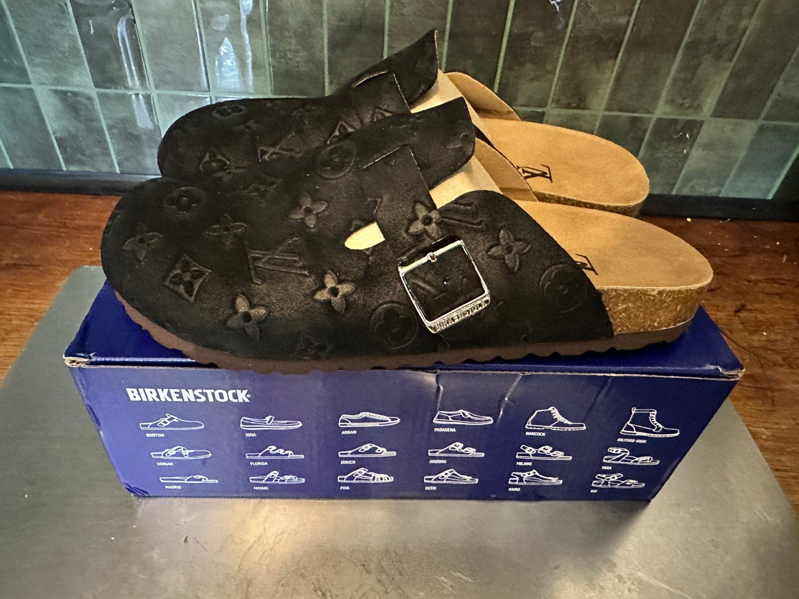 Birkenstock maat 44, Sandalen, Zwart, Nieuw, Ophalen of Verzenden