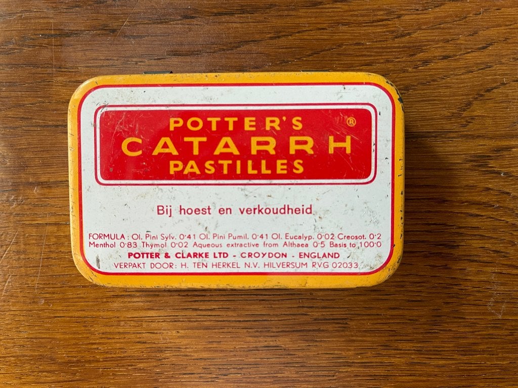 Blikje  "Potter's Catarrh Pastilles"  'Jaren 60', Verzamelen, Blikken, Ophalen of Verzenden, Gebruikt, Overige