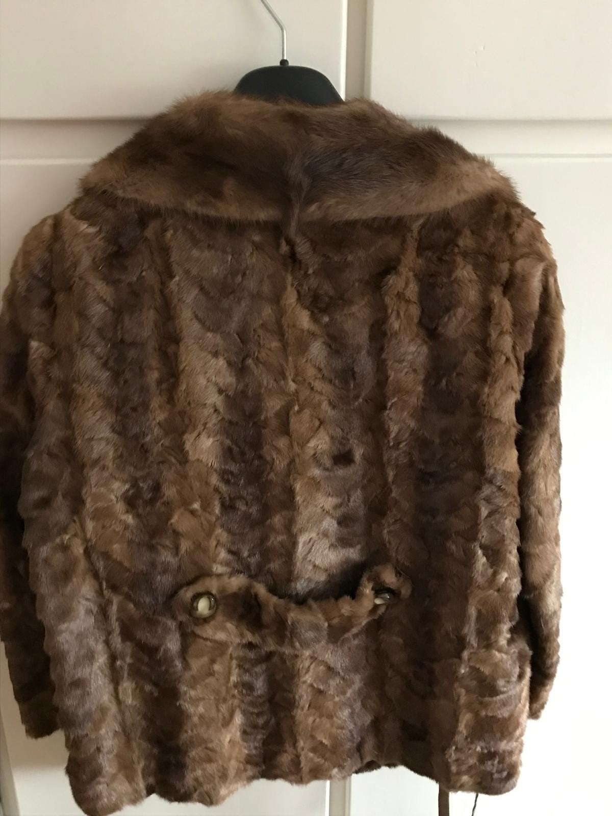 Vintage bruine bontjas, Maat 38/40 (M), Bruin, Ophalen of Verzenden, Onbekend