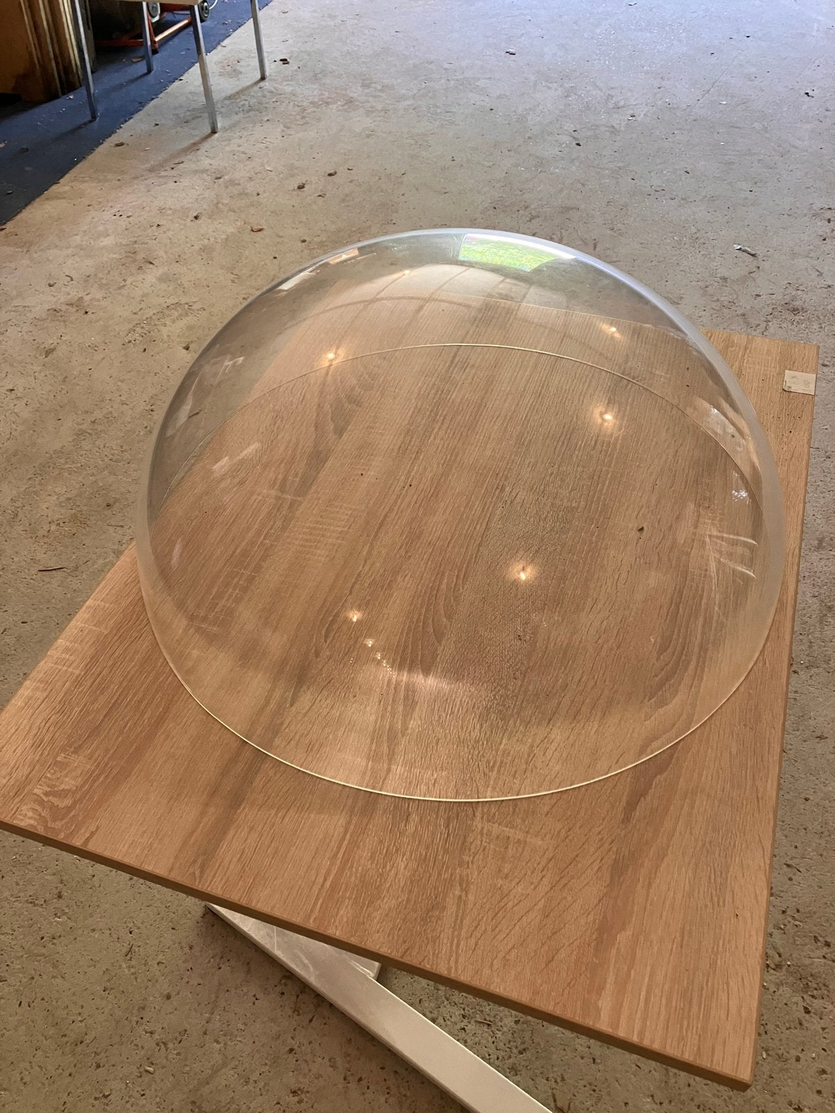 Grote Plexiglas Stolp of Schaal - Doorsnede 60 cm, Ophalen, Kunststof, Gebruikt, Met deksel