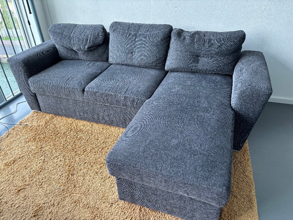 Hoekbank met slaapfunctie, Ophalen, Gebruikt, 100 tot 125 cm, Hoekbank
