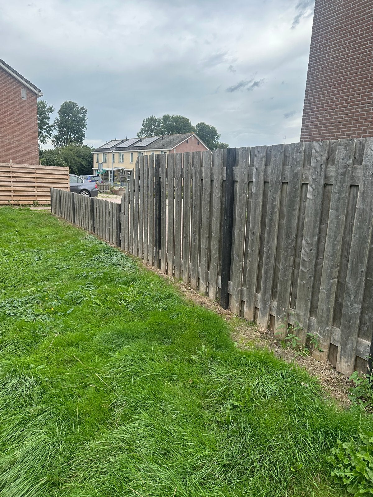 Houten schutting gebruikt, Tuin en Terras, Ophalen, 6 meter of meer, Hout, 1 tot 2 meter
