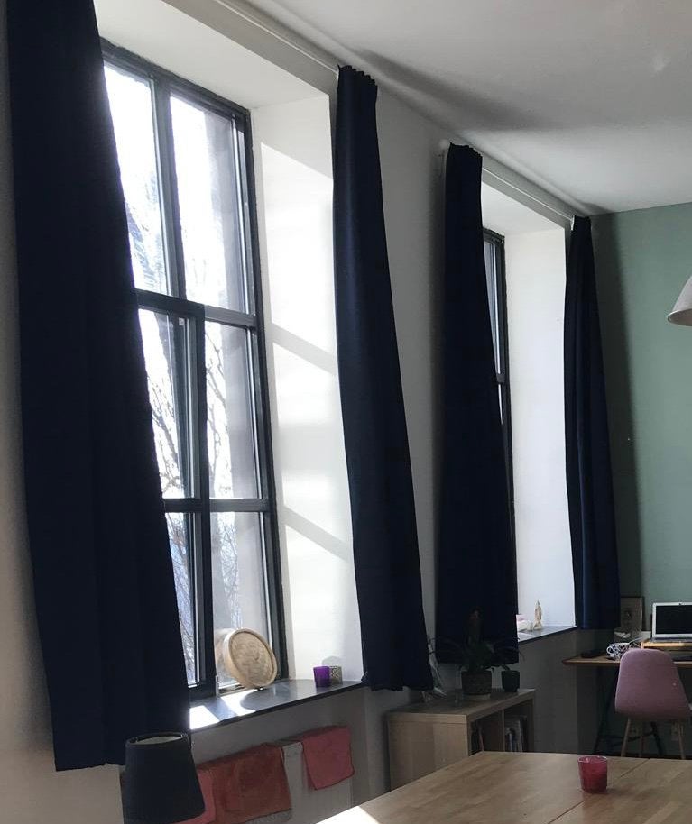 3 sets Verduisterende gordijnen van ikea, Ophalen, Blauw, Zo goed als nieuw, Polyester