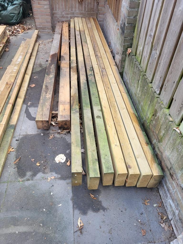 tuinhout, Tuin en Terras, Palen, Balken en Planken, Ophalen, Gebruikt, 250 cm of meer, Planken