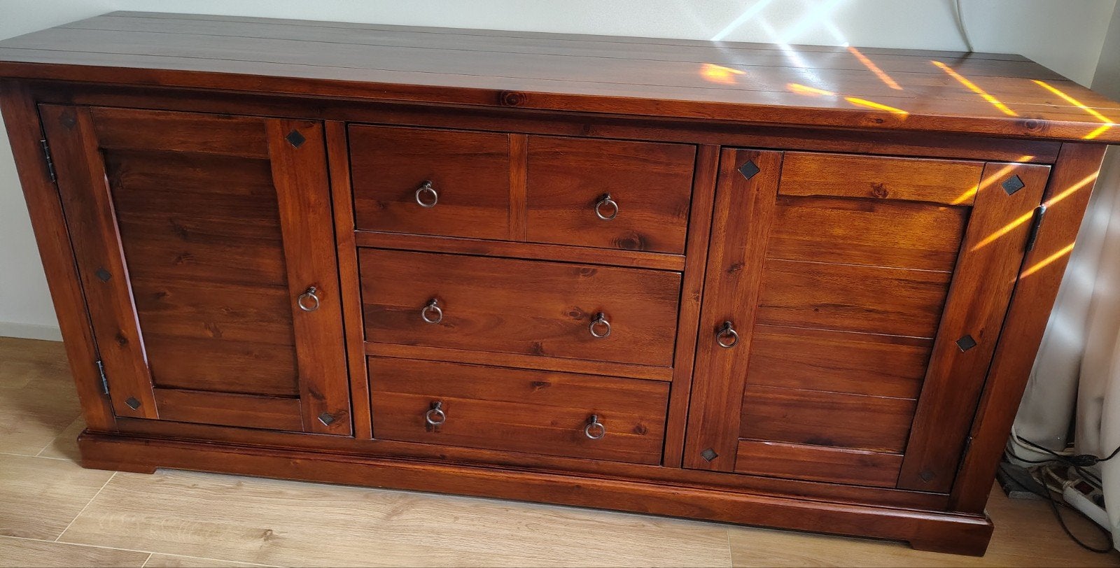 Bruin kersenkleur dressoir, Ophalen, Gebruikt, 25 tot 50 cm, 150 tot 200 cm